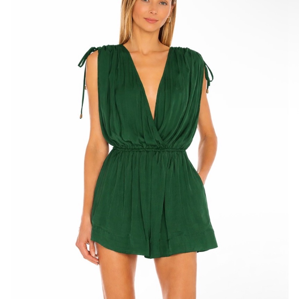 Free People Bea Sleeveless Romper Dark Green Size XS